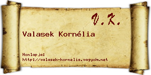 Valasek Kornélia névjegykártya